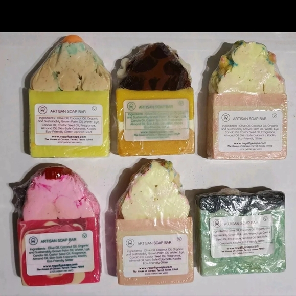 6 New Frosted Glitter Girl World Artisan Soap Bars Soaps Popcorn Orange Daisy - Picture 4 of 7